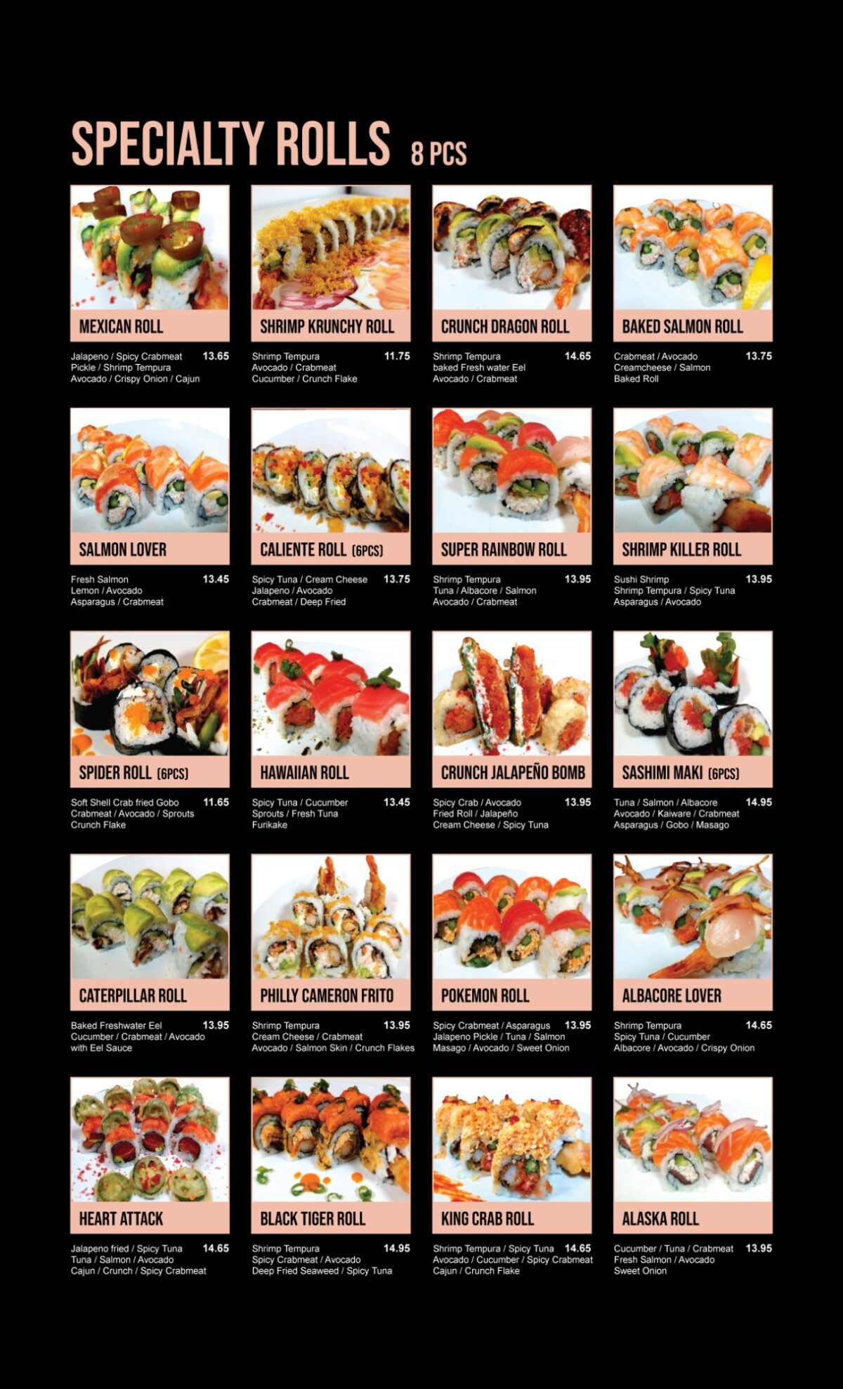 Our Menu – Hana Sushi & K-Chicken